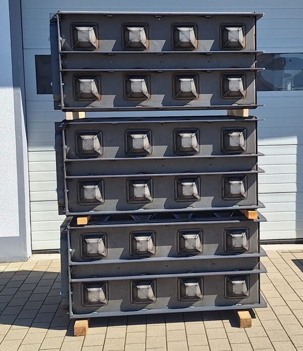 Orange Gießform für Betonblocksteine